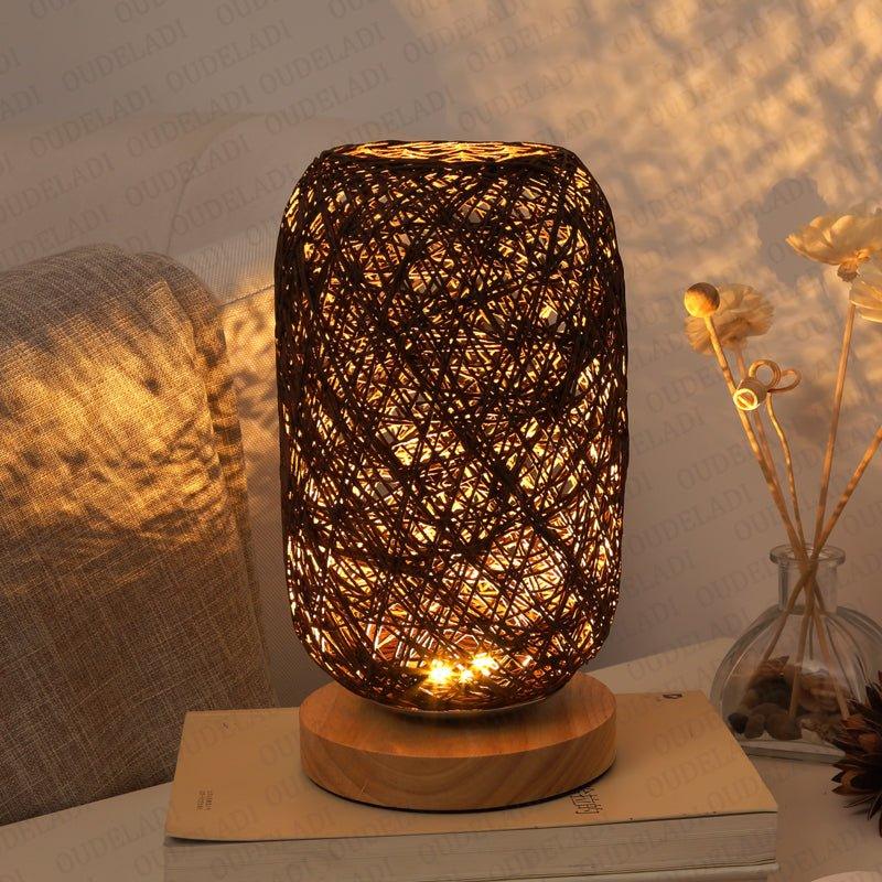 RattaLume™ – Lampe de Table Rattan Éclat Bohème | RONDOR - Rondor