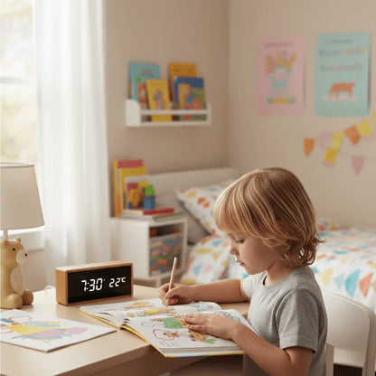 Réveil LED en Bambou Timbora – Minimaliste et Écologique - Rondor