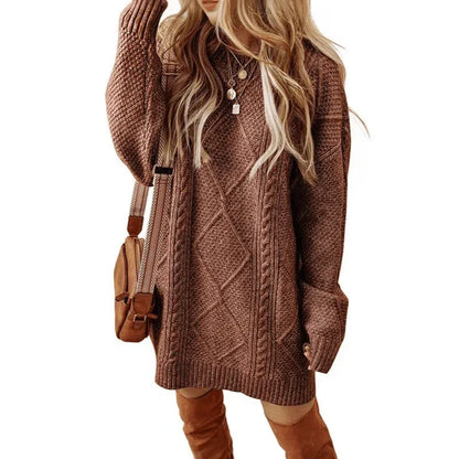 Robe pull tendance en maille torsadée à coupe ample - Rondor