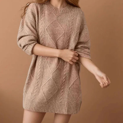 Robe pull tendance en maille torsadée à coupe ample - Rondor