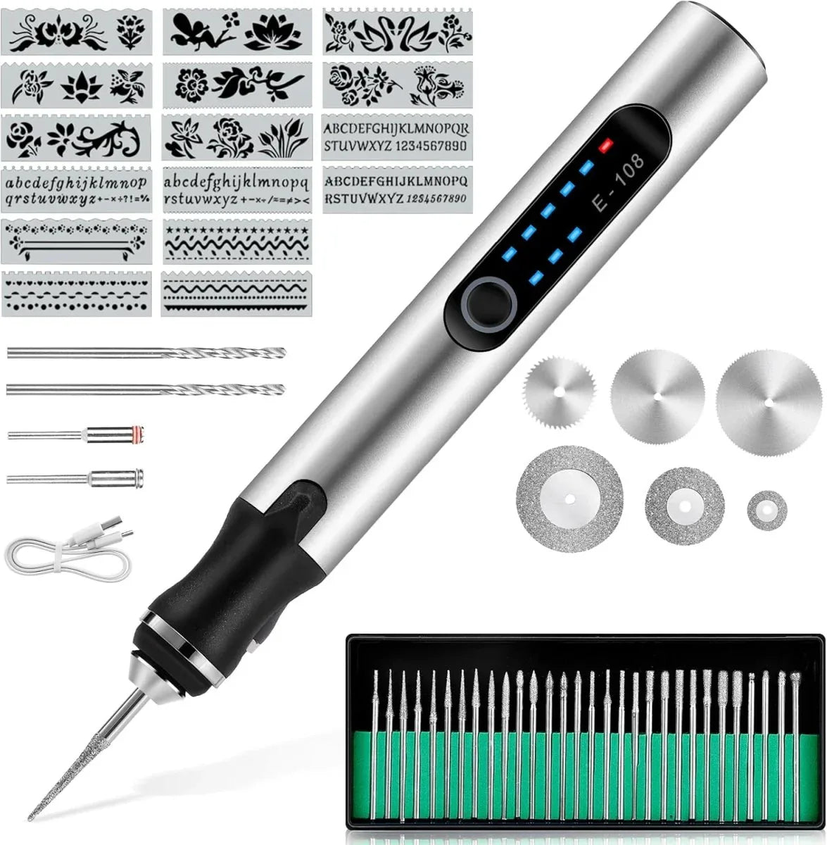 RotarPro™ | Stylo Graveur Électrique Sans Fil, Outil de Gravure Multifonction - Rondor