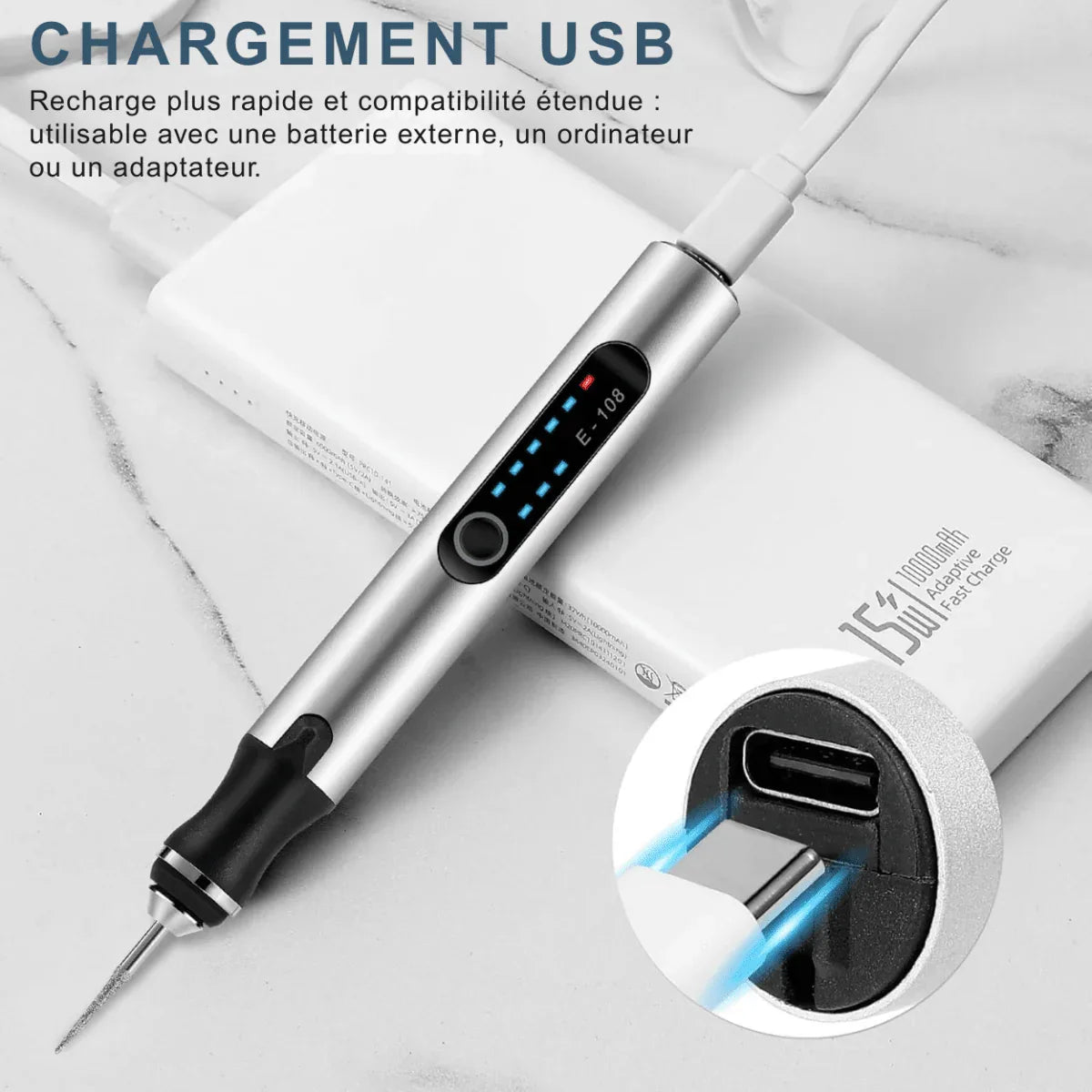 RotarPro™ | Stylo Graveur Électrique Sans Fil, Outil de Gravure Multifonction - Rondor