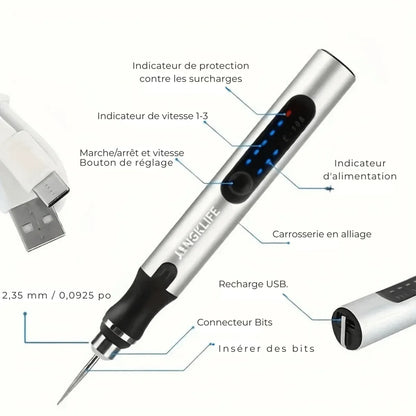 RotarPro™ | Stylo Graveur Électrique Sans Fil, Outil de Gravure Multifonction - Rondor