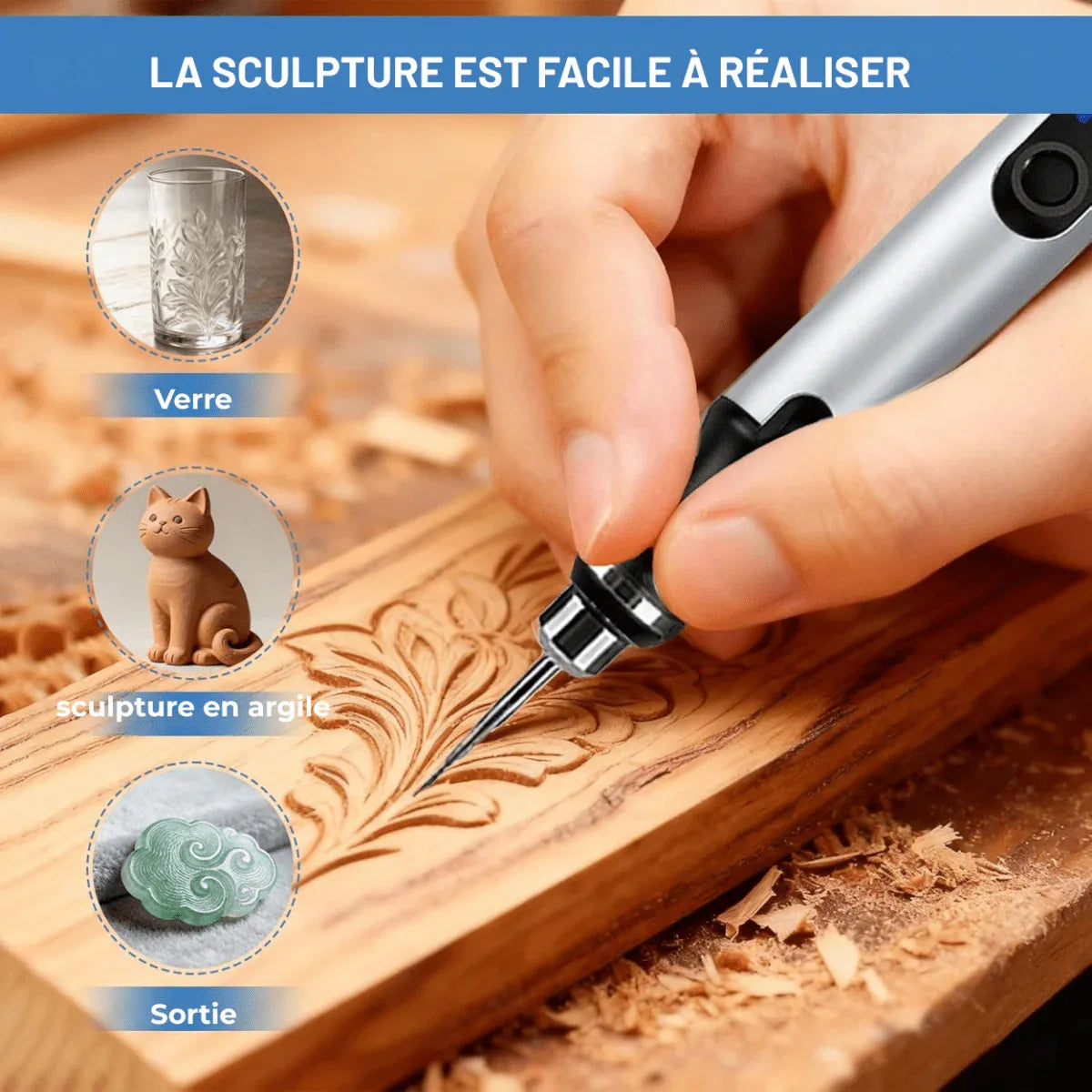RotarPro™ | Stylo Graveur Électrique Sans Fil, Outil de Gravure Multifonction - Rondor
