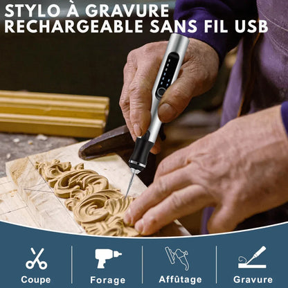 RotarPro™ | Stylo Graveur Électrique Sans Fil, Outil de Gravure Multifonction - Rondor