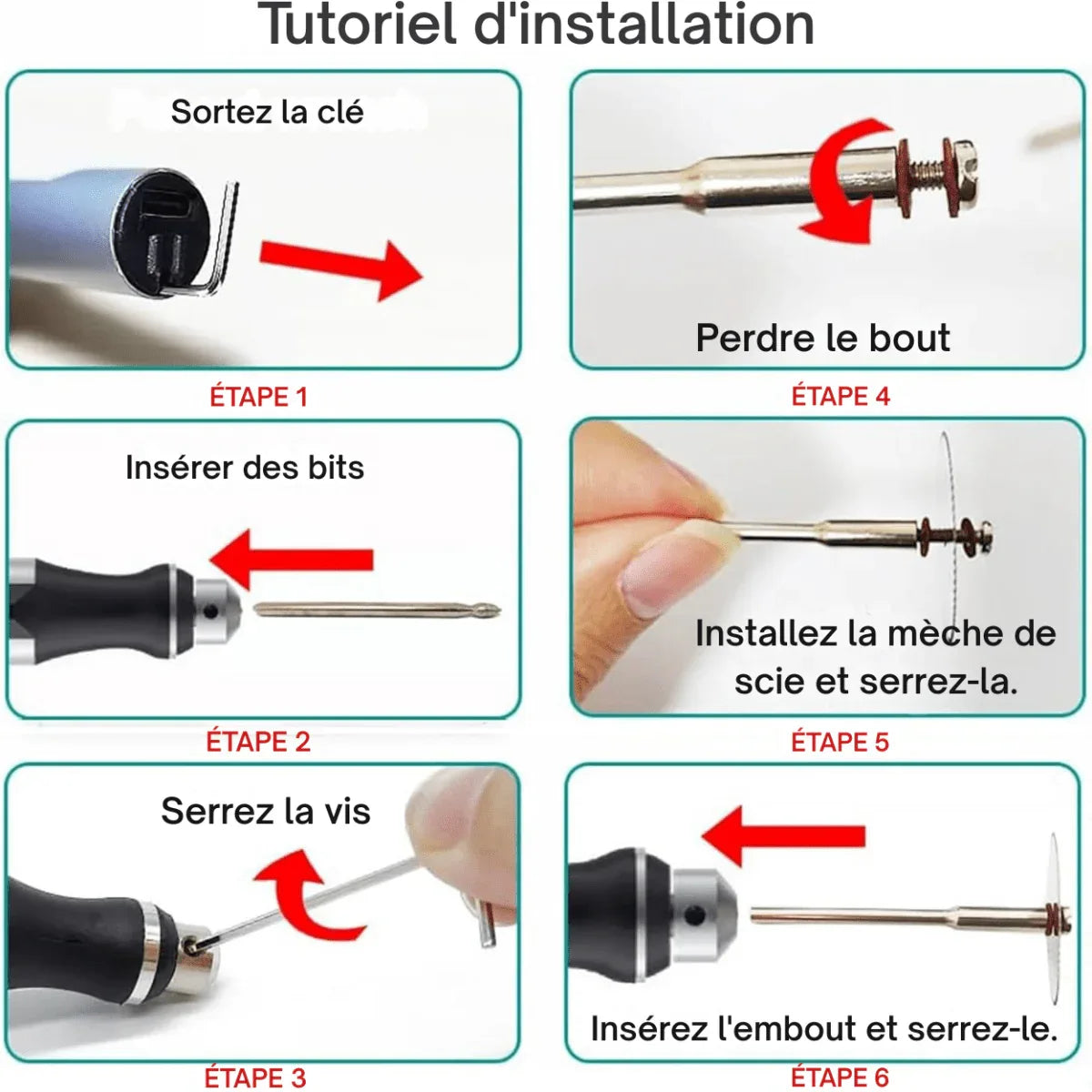RotarPro™ | Stylo Graveur Électrique Sans Fil, Outil de Gravure Multifonction - Rondor