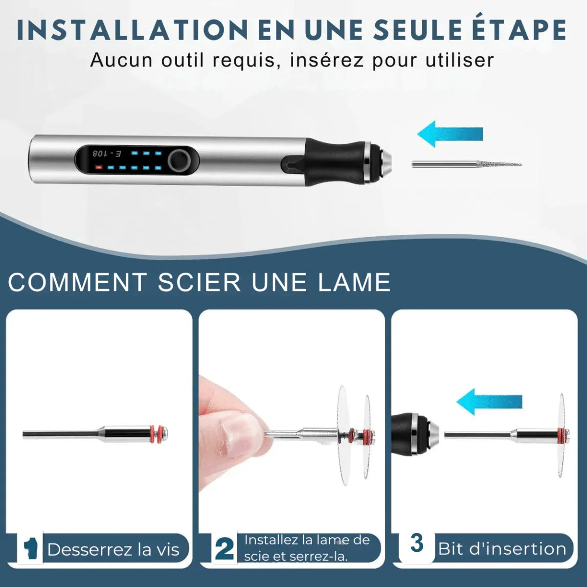 RotarPro™ | Stylo Graveur Électrique Sans Fil, Outil de Gravure Multifonction - Rondor