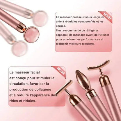 Rouleau Jade Vibrant Lifting Visage 5 en 1 - Rondor