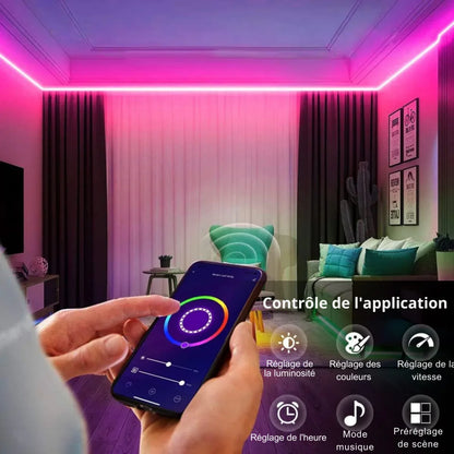 Ruban Néon LED Flexible Design Ondulé RGBIC - Rondor