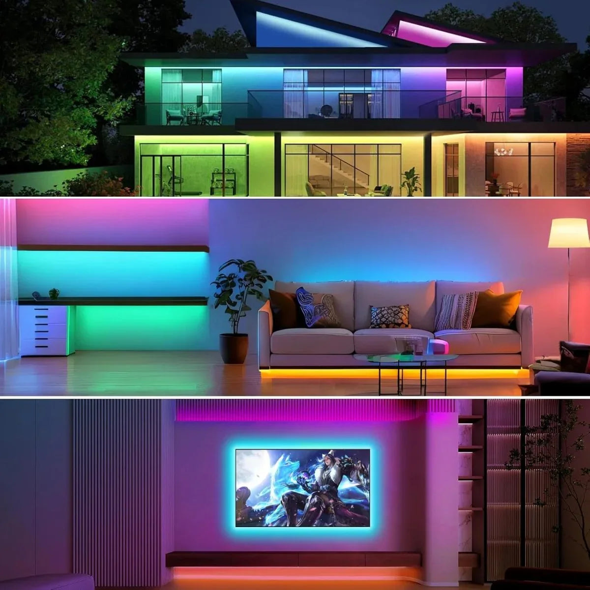 Ruban Néon LED Flexible Design Ondulé RGBIC - Rondor