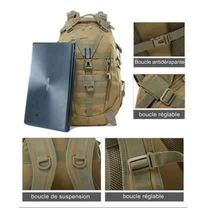 Sac à Dos Tactique Extérieur Militaire - Résistant Aventure - Rondor
