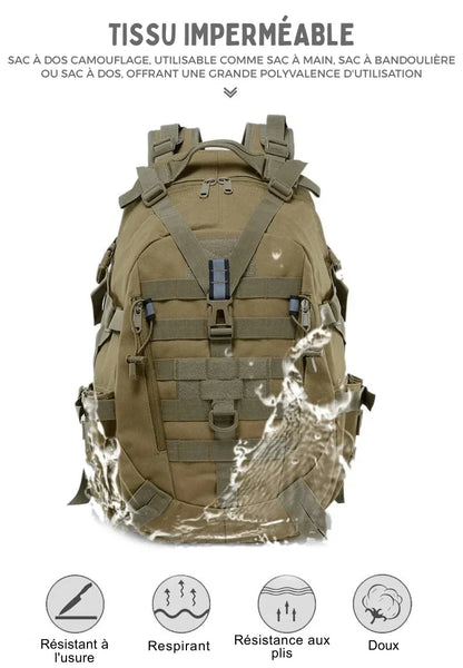 Sac à Dos Tactique Extérieur Militaire - Résistant Aventure - Rondor