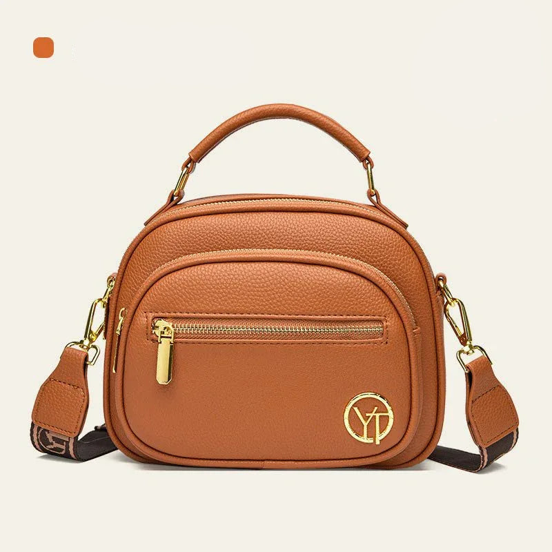 Sac classique multi - compartiments à bandoulière large et ajustable en cuir - Rondor