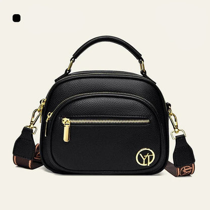 Sac classique multi - compartiments à bandoulière large et ajustable en cuir - Rondor