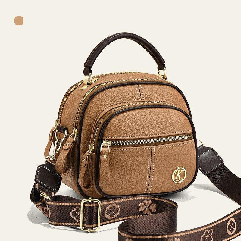 Sac classique multi - compartiments à bandoulière large et ajustable en cuir - Rondor