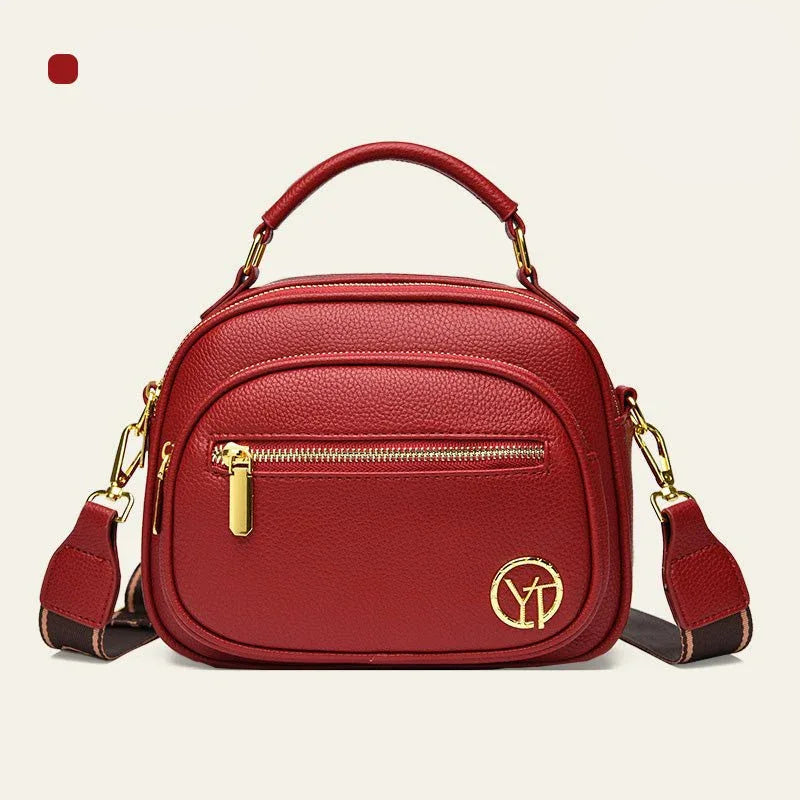 Sac classique multi - compartiments à bandoulière large et ajustable en cuir - Rondor