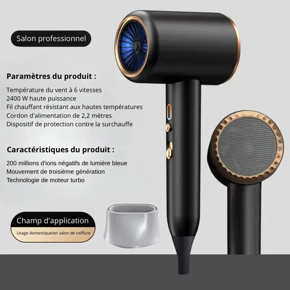 Sèche - cheveux PowerGloss 2400W – Technologie ionique & design élégant pour tous types de cheveux - Rondor