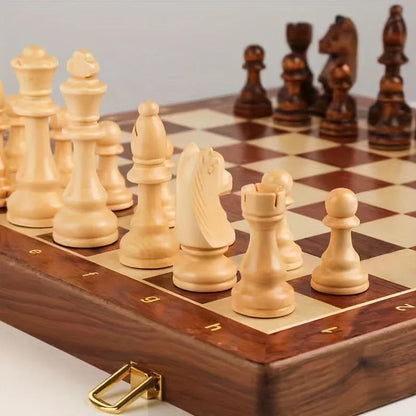 Set d’Échecs en Bois Massif Premium – Échiquier Pliable - Rondor