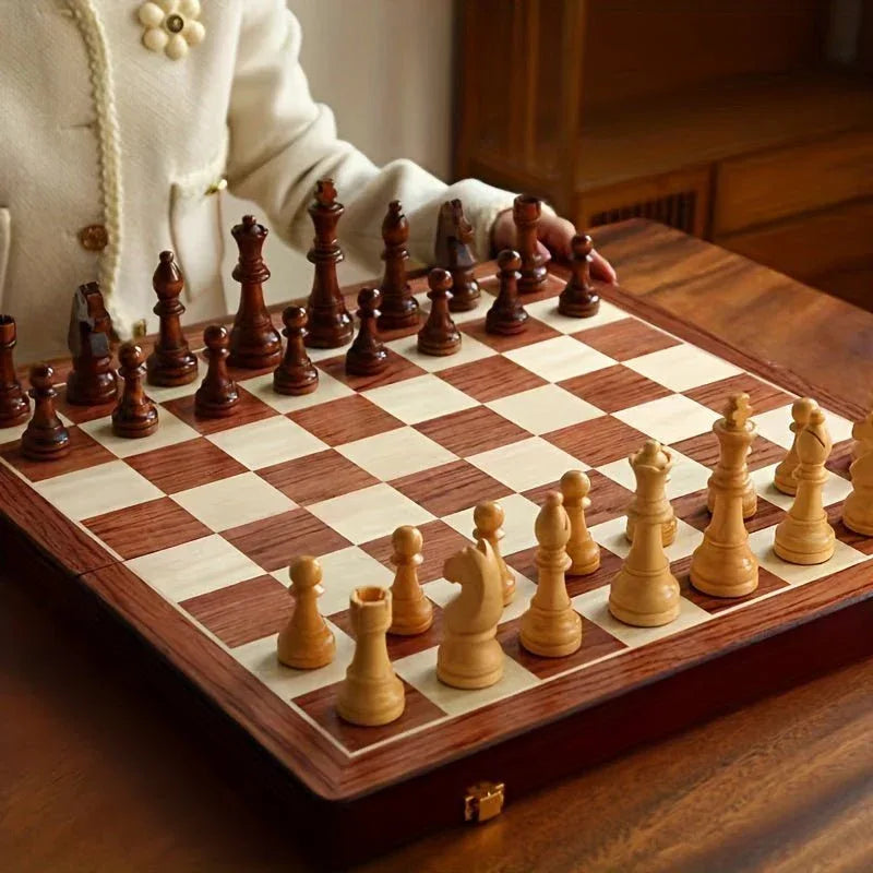 Set d’Échecs en Bois Massif Premium – Échiquier Pliable - Rondor