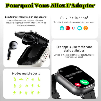 Smartwatch Bluetooth avec Écouteurs Sans Fil - Rondor