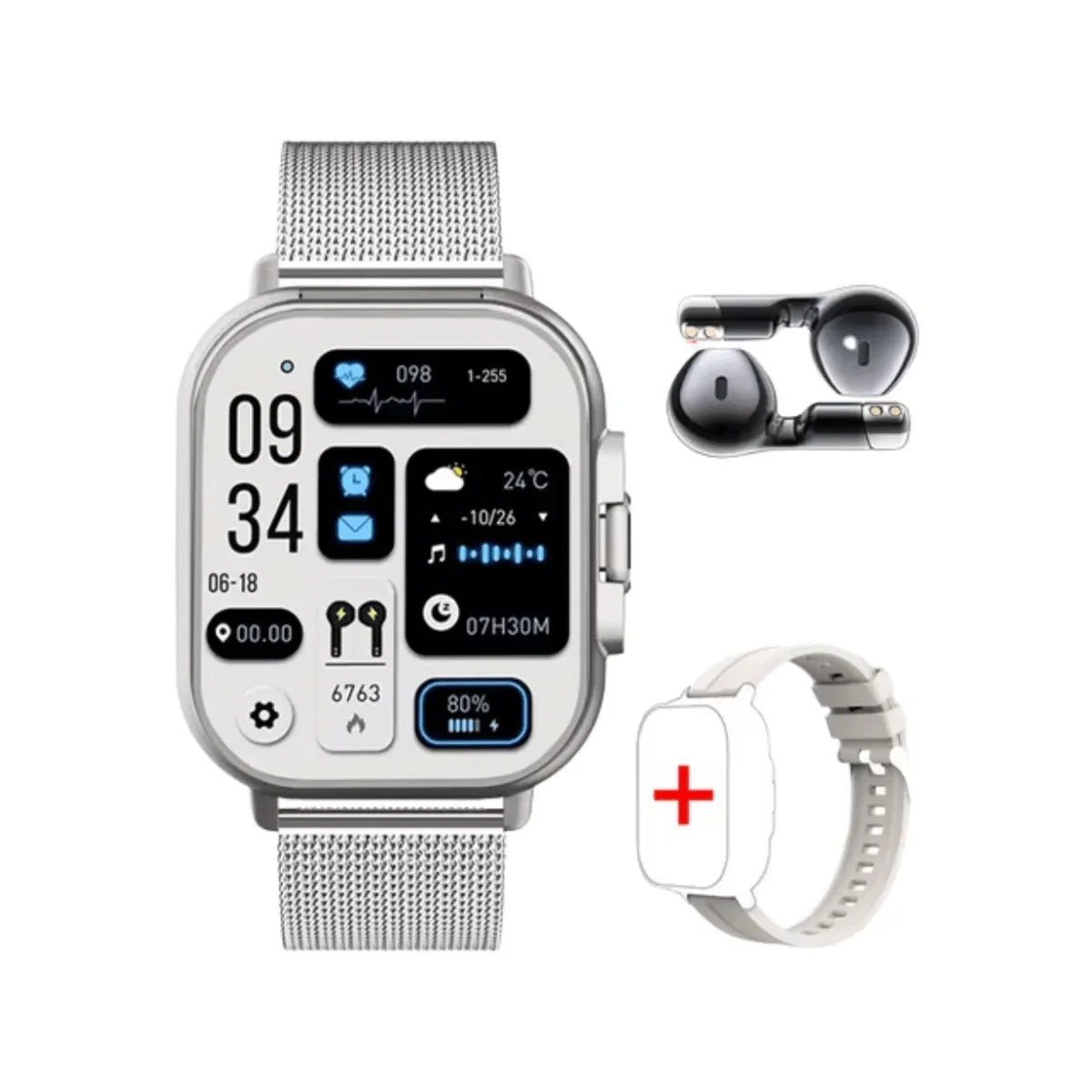 Smartwatch Bluetooth avec Écouteurs Sans Fil - Rondor