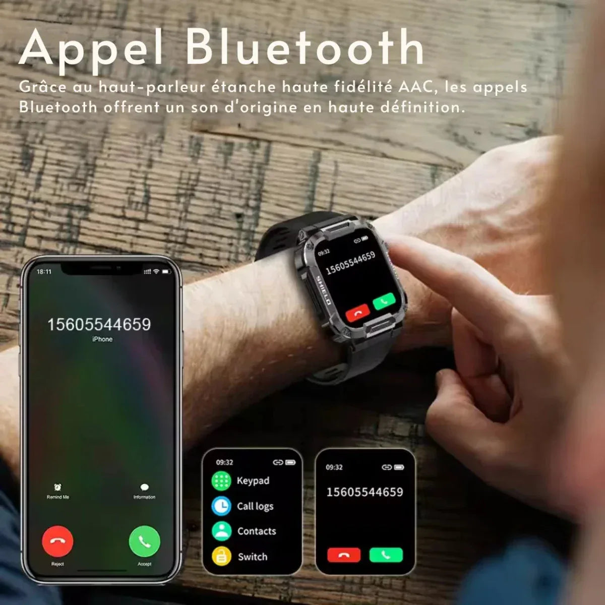 Smartwatch MK66 - Résistance - Technologie et Style en Un Seul Geste - Rondor