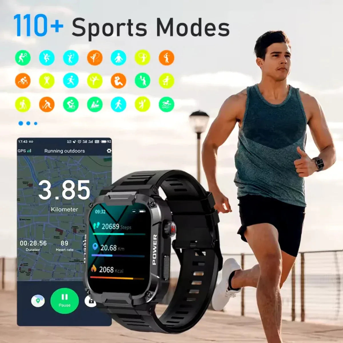Smartwatch MK66 - Résistance - Technologie et Style en Un Seul Geste - Rondor