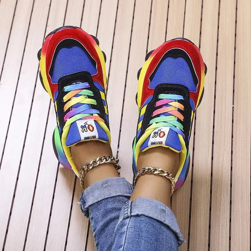 Sneakers Orthopédiques À Plateforme Multicolores Pour Femme – Style Moderne et Confort Absolu - Rondor