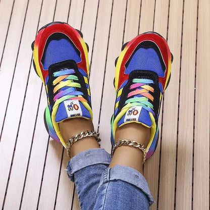 Sneakers Orthopédiques À Plateforme Multicolores Pour Femme – Style Moderne et Confort Absolu - Rondor