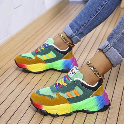 Sneakers Orthopédiques À Plateforme Multicolores Pour Femme – Style Moderne et Confort Absolu - Rondor
