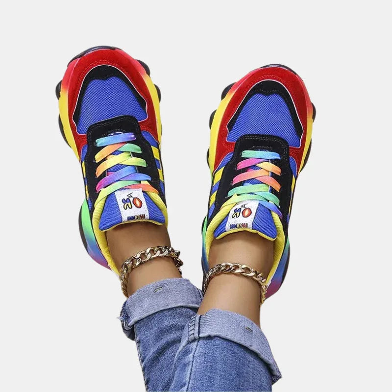 Sneakers Orthopédiques À Plateforme Multicolores Pour Femme – Style Moderne et Confort Absolu - Rondor