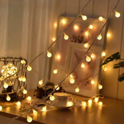 Solar String Lights Outdoor with Frosted Globe Bulbs and Powered Yard Lighting Exterior
