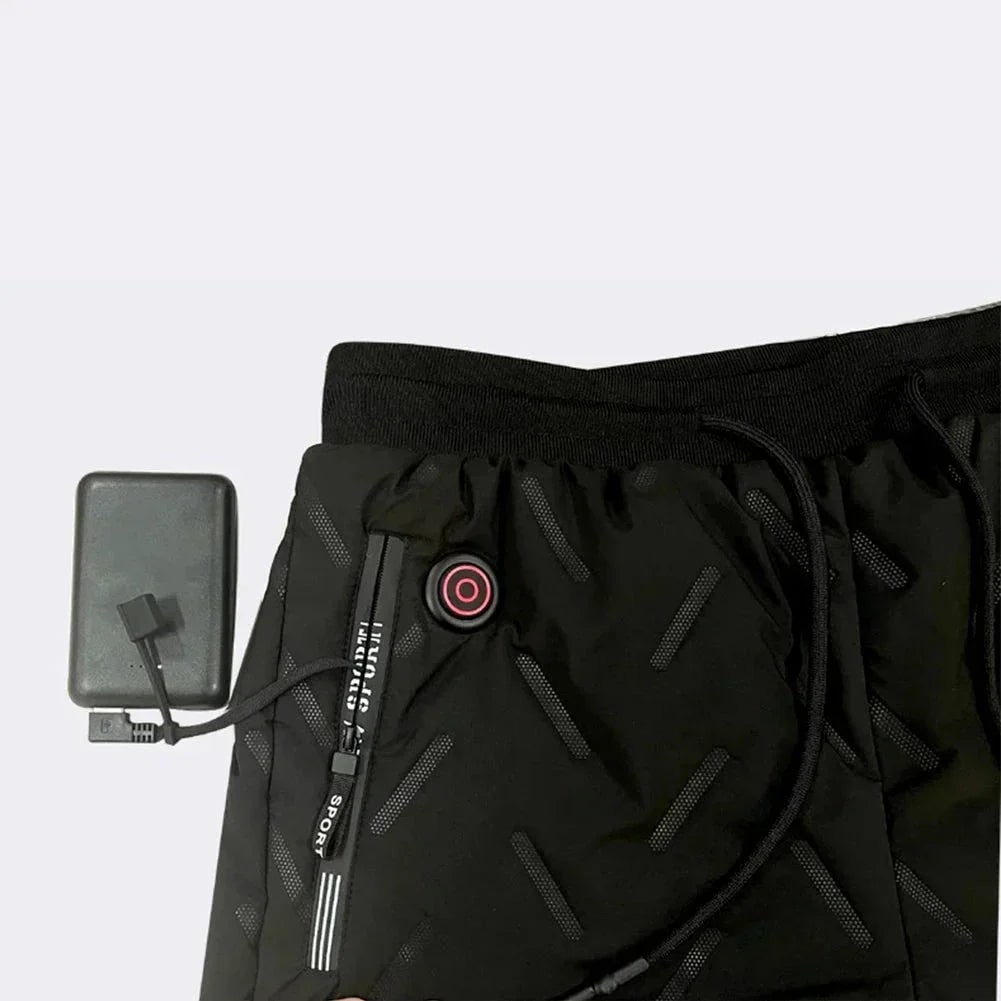 Winter Heated Quilted Pants with Fleece and Heating Zones, Ski Jackets