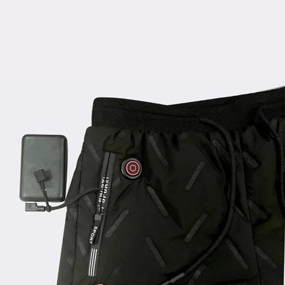 Winter Heated Quilted Pants with Fleece and Heating Zones, Ski Jackets
