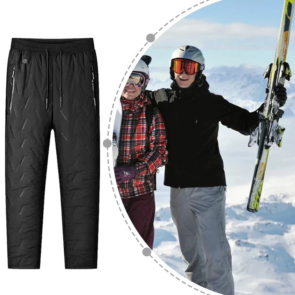 Winter Heated Quilted Pants with Fleece and Heating Zones, Ski Jackets