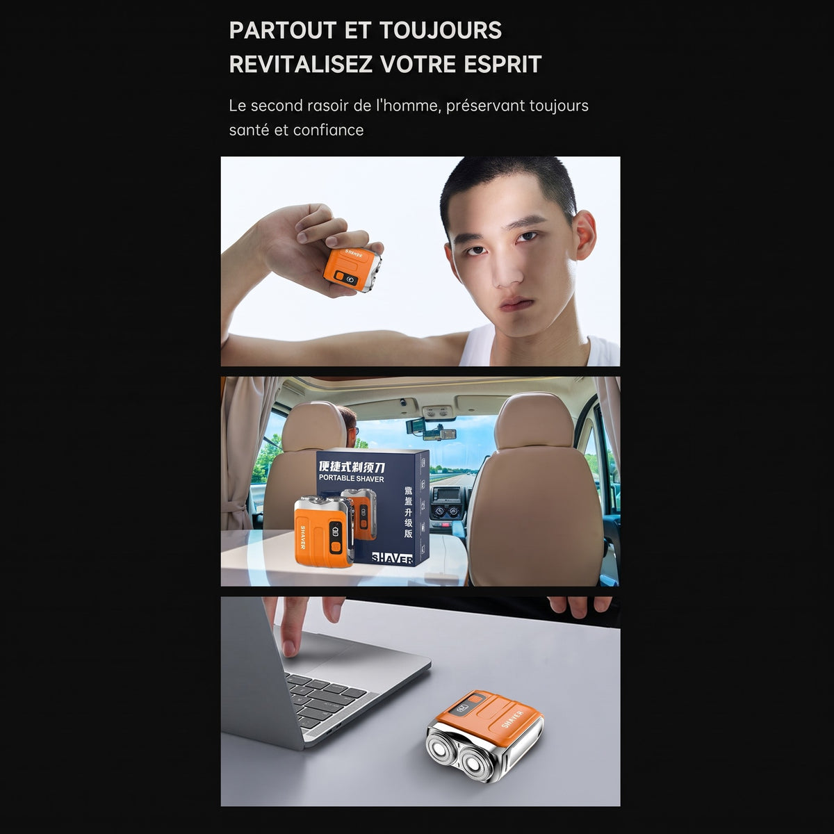Mini rasoir électrique portable pour homme – Compact et rechargeable – Utilisation à sec ou humide, idéal pour les voyages ou le sac de sport – rasage rapide et en douceur