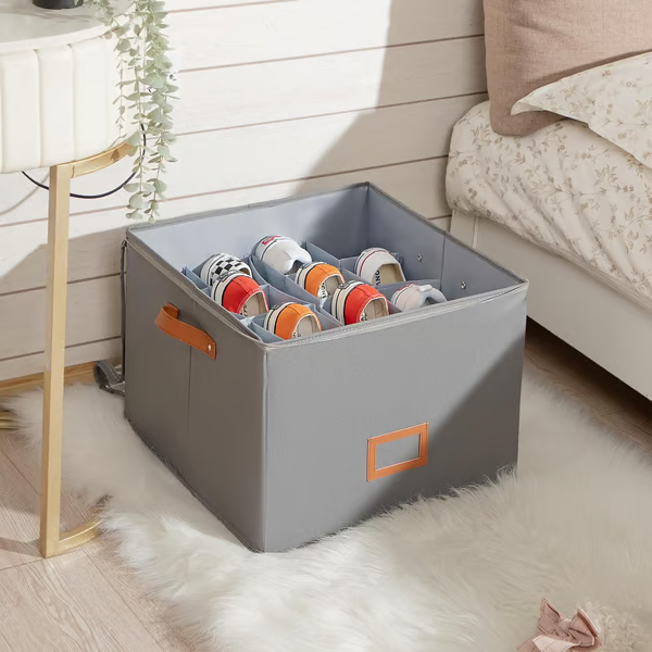 Boîte de rangement en tissu pour chaussures – Pliable, grande capacité, anti-poussière et respirante pour placard et chambre