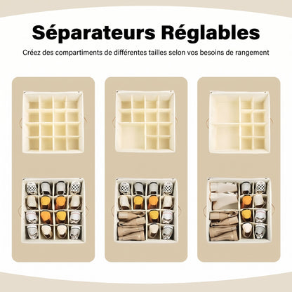 Boîte de rangement en tissu pour chaussures – Pliable, grande capacité, anti-poussière et respirante pour placard et chambre
