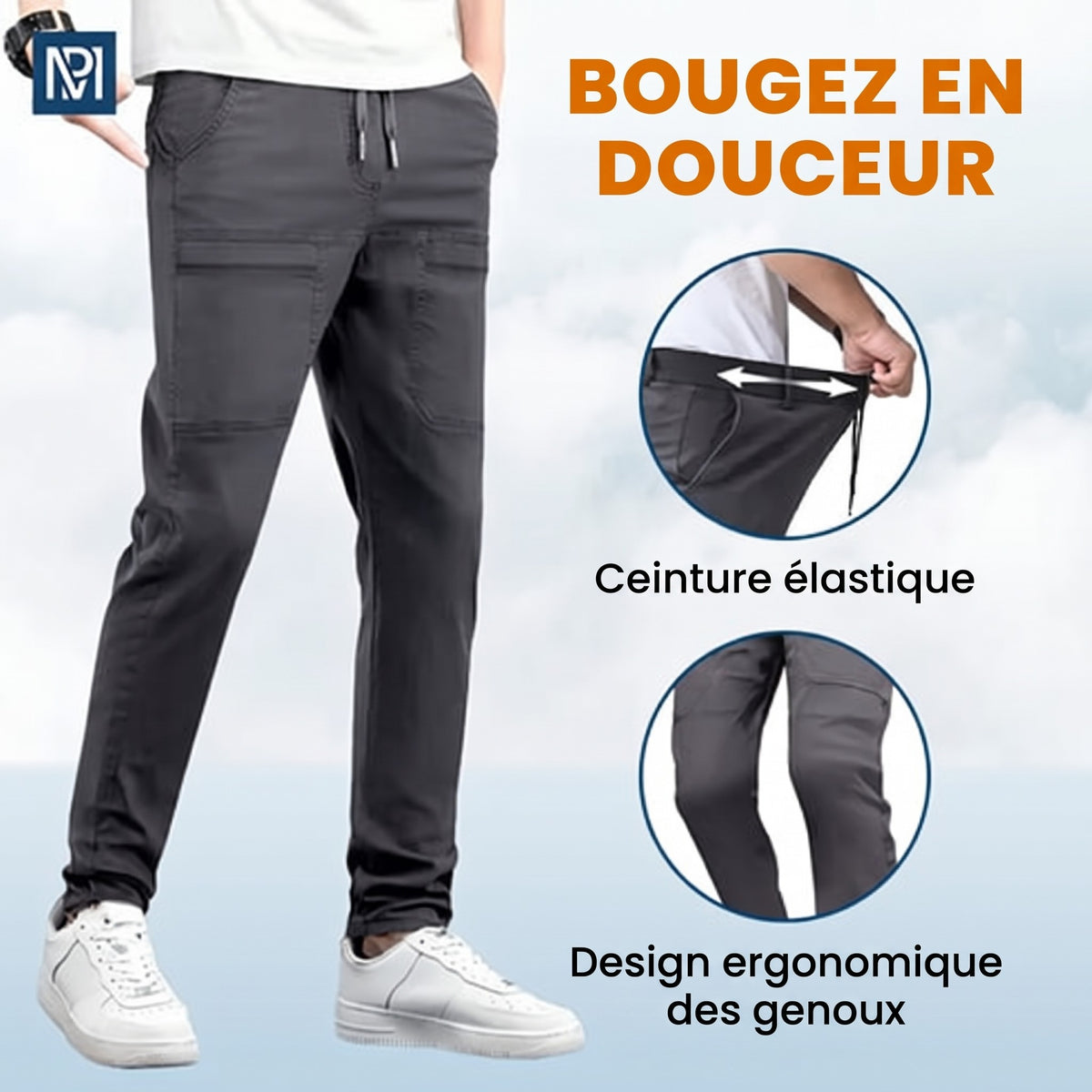 MultiPants – Pantalon cargo durable multi-poches très extensible