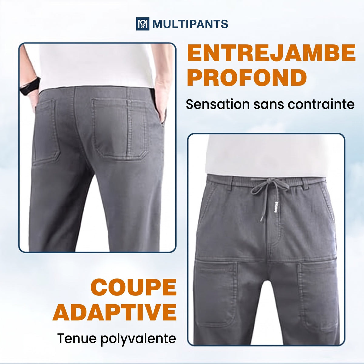 MultiPants – Pantalon cargo durable multi-poches très extensible