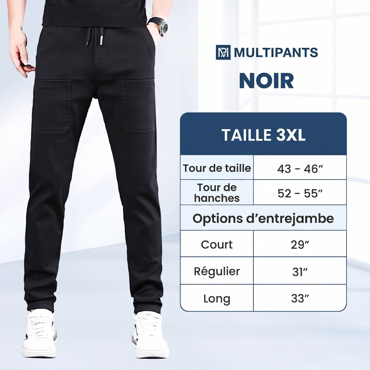 MultiPants – Pantalon cargo durable multi-poches très extensible