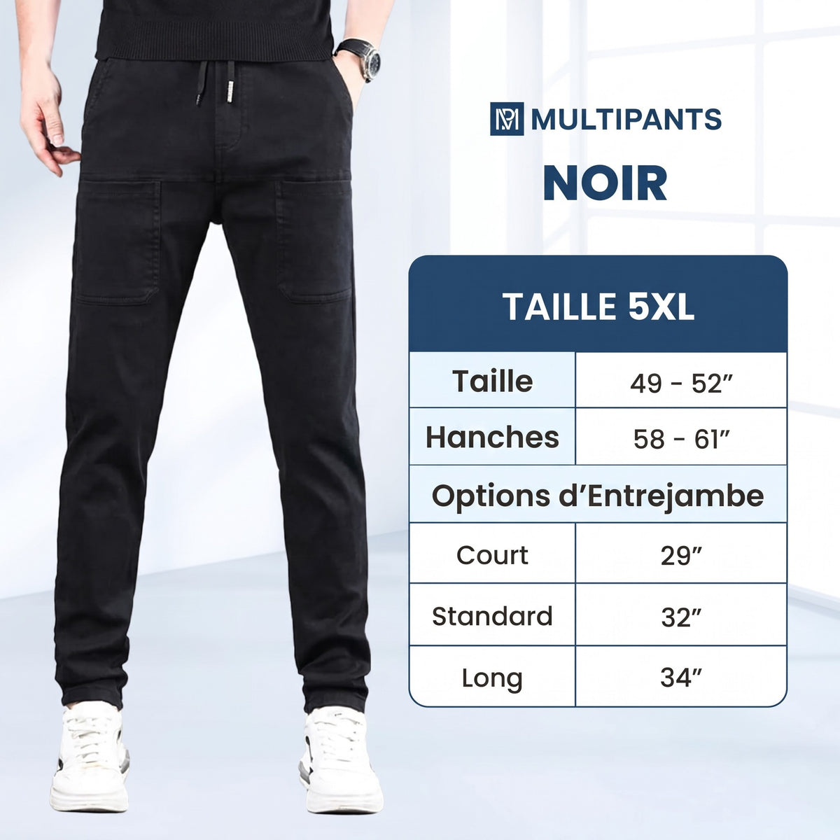 MultiPants – Pantalon cargo durable multi-poches très extensible