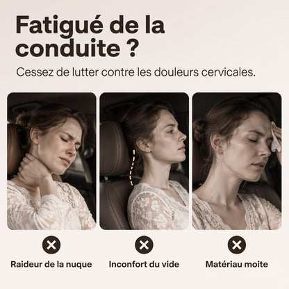 Oreiller de cou en mousse à mémoire de forme pour voiture – soutien profilé 3D, mousse à retour lent. Réduit la pression sur la nuque lors des longs trajets – conduisez confortablement