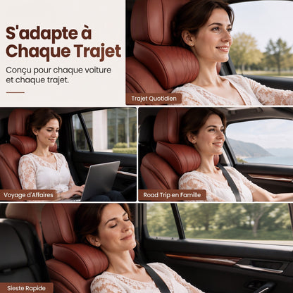 Oreiller de cou en mousse à mémoire de forme pour voiture – soutien profilé 3D, mousse à retour lent. Réduit la pression sur la nuque lors des longs trajets – conduisez confortablement