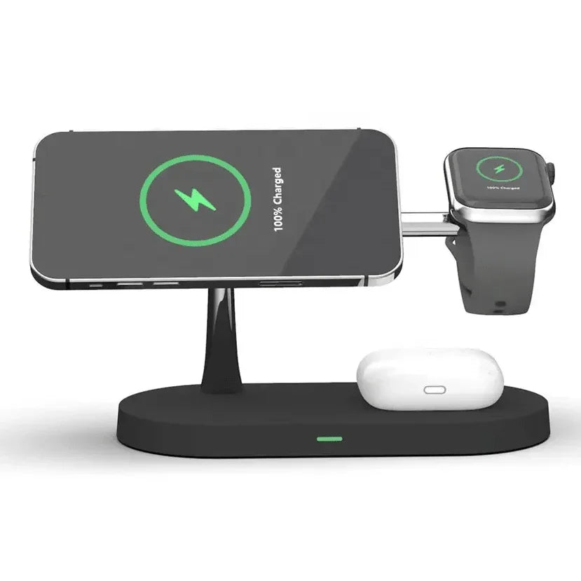 Station De Charge Sans Fil 3 En 1 Avec Port USB - C Supplémentaire Pour Téléphone, Montre Et Écouteurs - Rondor