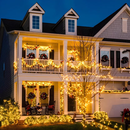 String Lights Fairy with Flexible Copper Wire Micro LED Beads Battery Powered Outdoor Christmas