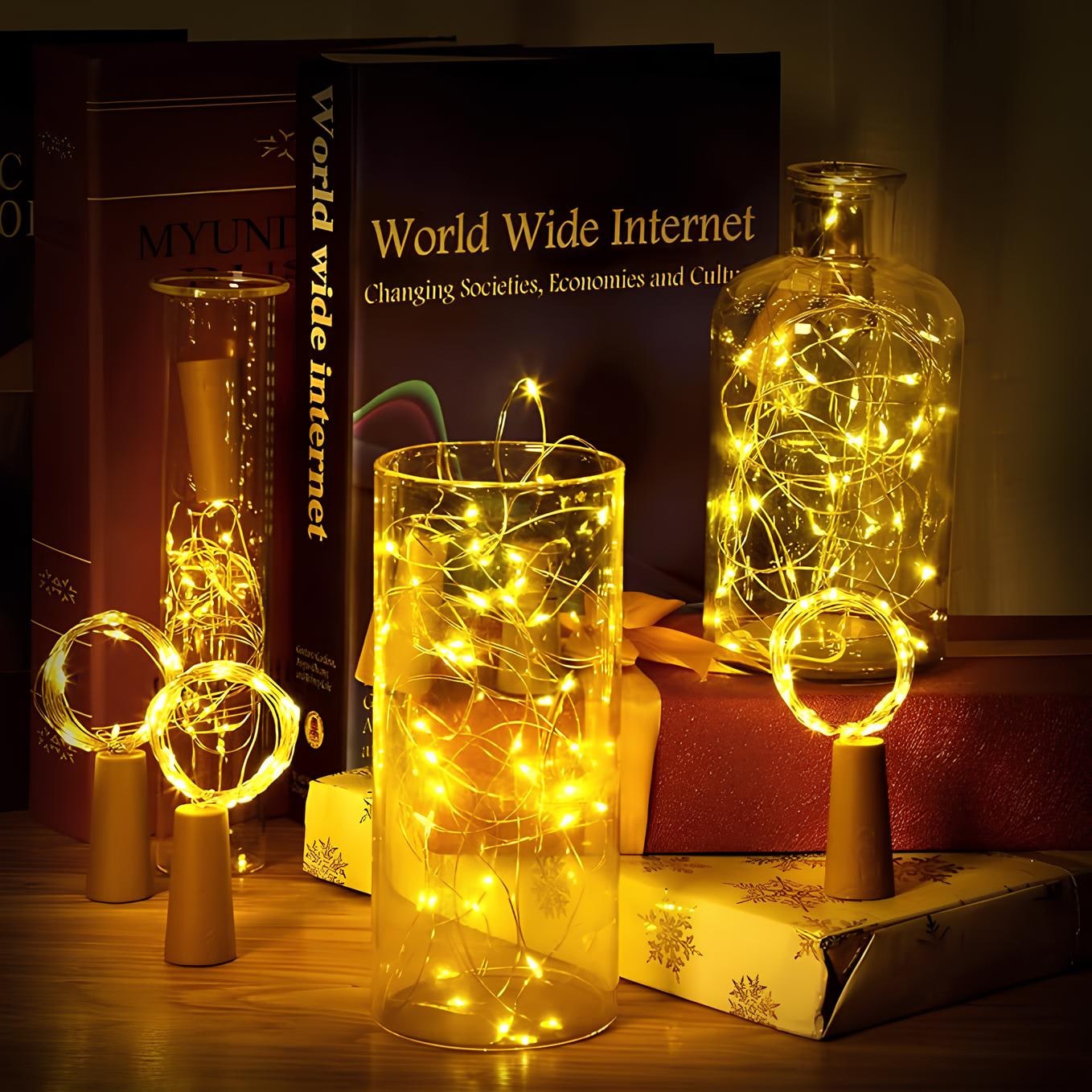 String Lights Fairy with Flexible Copper Wire Micro LED Beads Battery Powered Outdoor Christmas