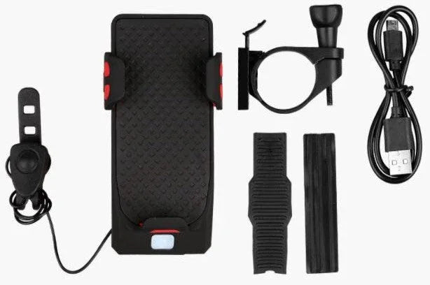 Support Pour Téléphone – Porte - Téléphone 4 - en - 1 pour Vélo avec Powerbank 4000 mAh - Rondor