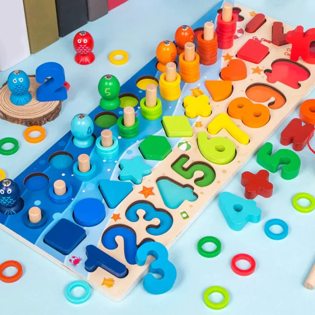 Tableau d'Activités en Bois pour Tout - Petits – Planche Montessori pour la Motricité Fine - Rondor