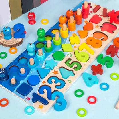 Tableau d'Activités en Bois pour Tout - Petits – Planche Montessori pour la Motricité Fine - Rondor